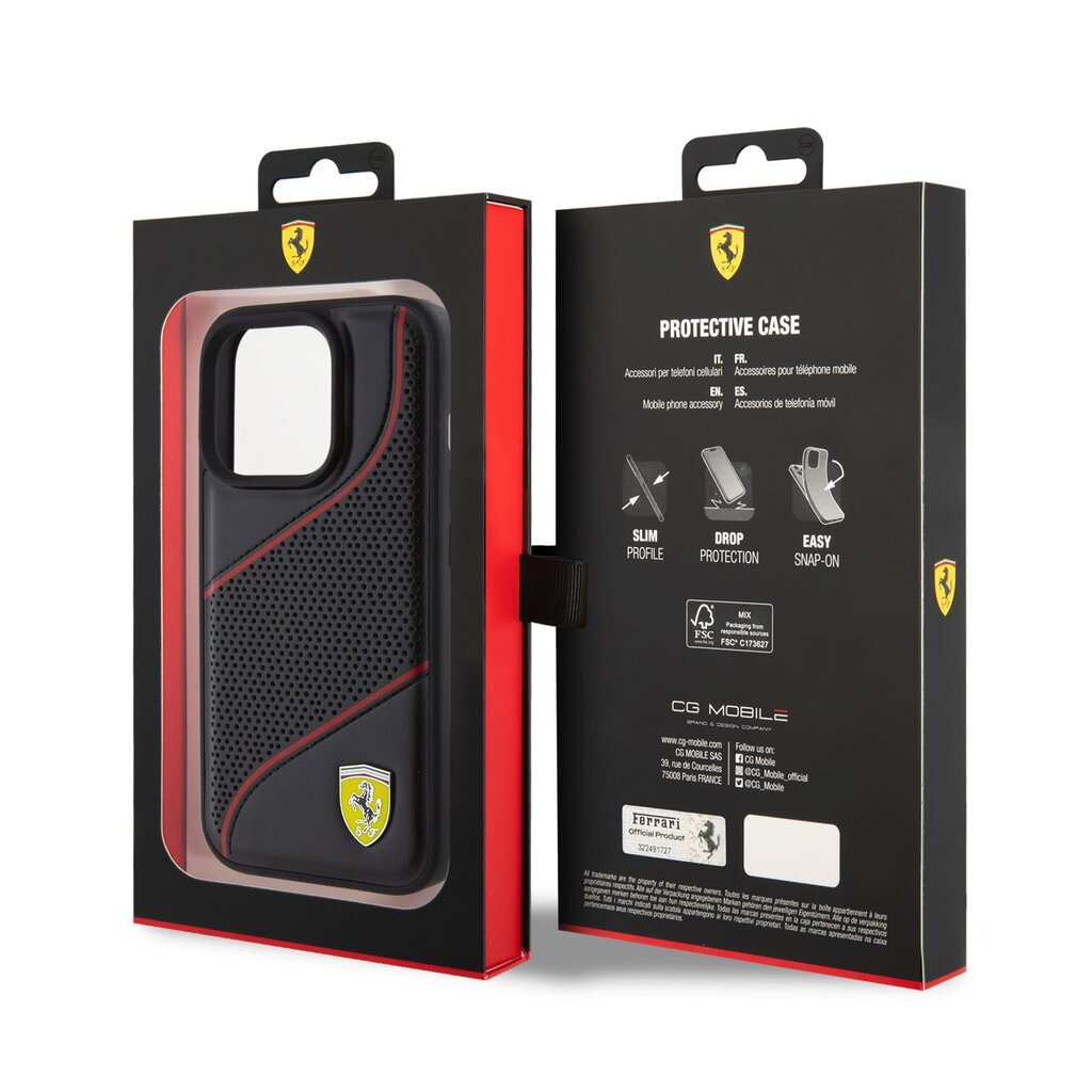 Ferrari PU Leather Perforated Slanted Line cena un informācija | Telefonu vāciņi, maciņi | 220.lv