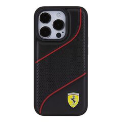 Ferrari PU Leather Perforated Slanted Line Case for iPhone 15 Pro Max Black цена и информация | Чехлы для телефонов | 220.lv