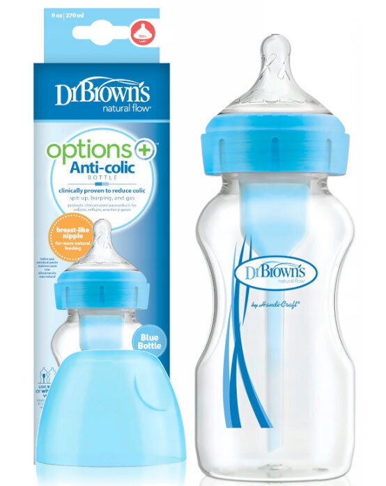 Pudele Dr Browns Options+, zila, 0 mēneši+, 270 ml цена и информация | Bērnu pudelītes un to aksesuāri | 220.lv