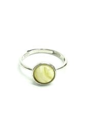 Серебряное кольцо с белым янтарем, Amber Storm цена и информация | Кольца | 220.lv