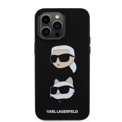 Karl Lagerfeld Liquid Silicone Karl and Choupette Heads Case for iPhone 15 Plus Black цена и информация | Чехлы для телефонов | 220.lv