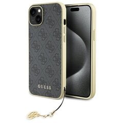 Guess GUHCP15MGF4GGR iPhone 15 Plus 6.7" szary|grey hardcase 4G Charms Collection цена и информация | Чехлы для телефонов | 220.lv