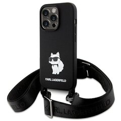 Karl Lagerfeld KLHCP15LSCBSCNK iPhone 15 Pro 6.1" hardcase czarny|black Crossbody Silicone Choupette цена и информация | Чехлы для телефонов | 220.lv