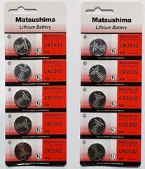 Matsushima CR2032 baterijas, 10 gab. cena un informācija | Baterijas | 220.lv