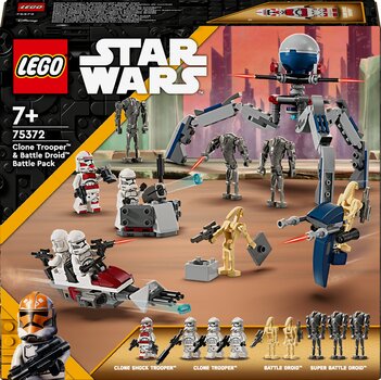 75372 LEGO® Star Wars: Боевой набор солдат-клонов и боевого дроида цена и информация | Конструкторы и кубики | 220.lv