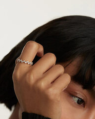 PDPAOLA Сверкающее серебряное кольцо с цирконами ZIPPER Silver AN02-685 цена и информация | Кольца | 220.lv