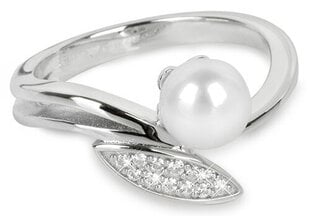 Silver Cat Элегантное серебряное кольцо с цирконами и бусинами SC215 цена и информация | Кольца | 220.lv