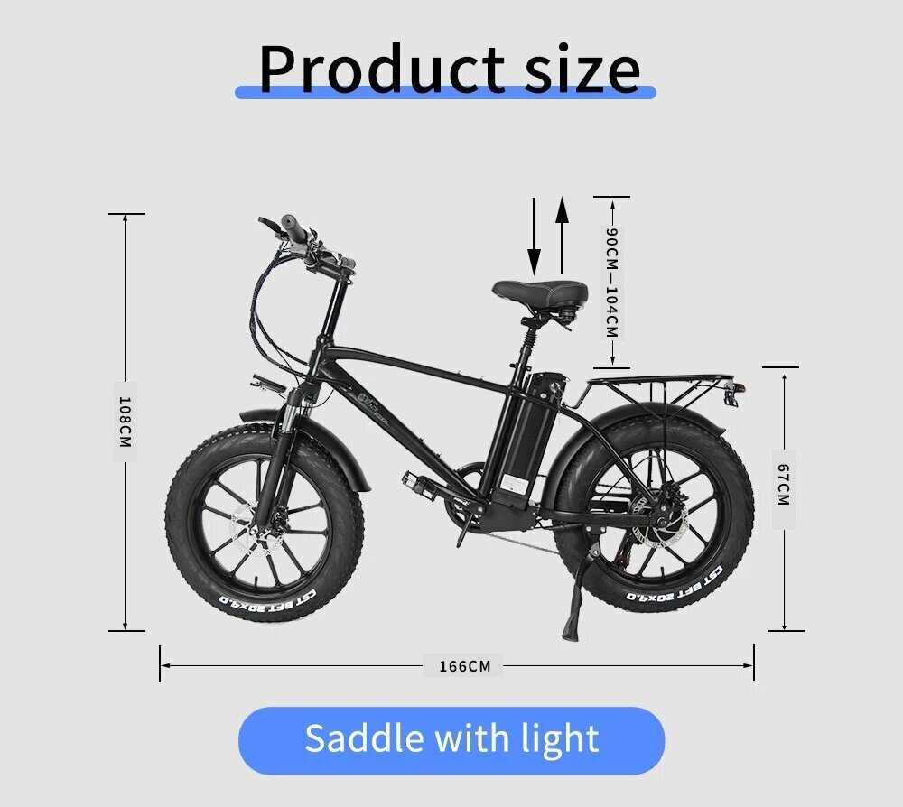 Elektriskais velosipēds Cmacewheel, 20, melns cena un informācija | Elektrovelosipēdi | 220.lv