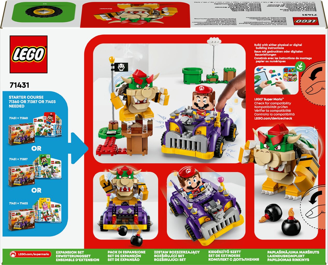 71431 LEGO® Super Mario Bowser мощная машина — бонусный набор цена | 220.lv