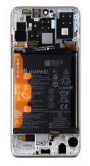 Huawei P30 Lite LCD Display + Touch Unit + Front Cover White  (for 24MP photo) (Service Pack) цена и информация | Запчасти для телефонов и инструменты для их ремонта | 220.lv