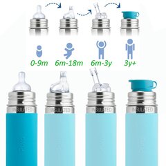 Termiskā pudelīte Pura Kiki, 3+ mēn, zila, 260 ml cena un informācija | Bērnu pudelītes un to aksesuāri | 220.lv