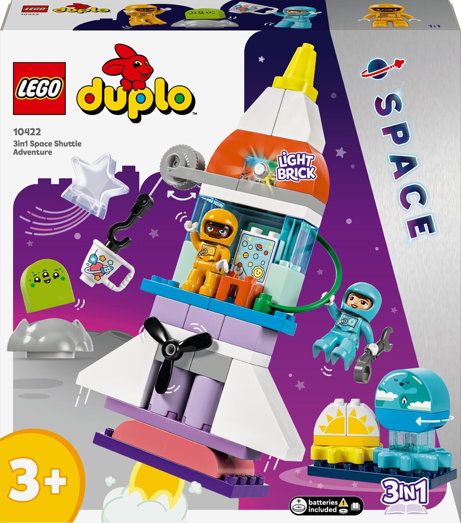 10422 LEGO® DUPLO Kosmosa kuģa piedzīvojumi trīs vienā cena un informācija | Konstruktori | 220.lv