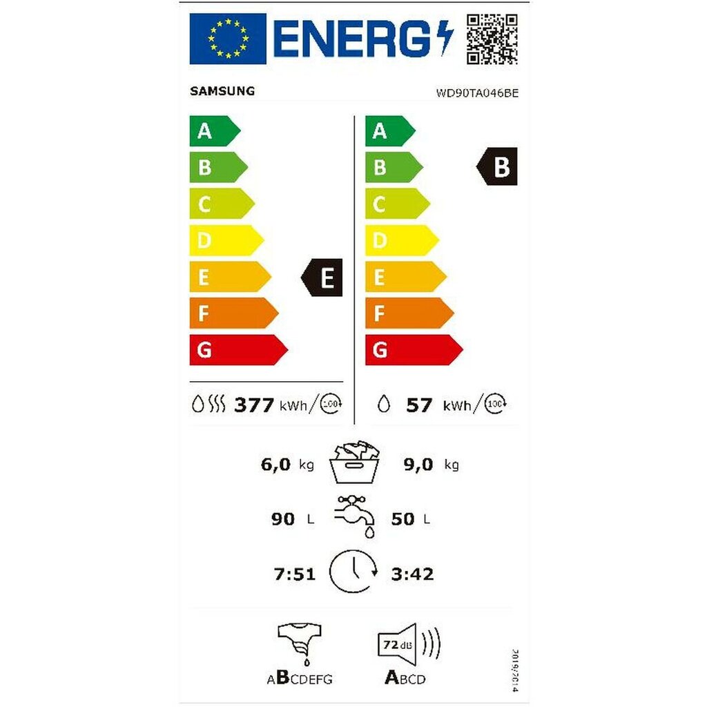 Samsung WD90TA046BE/EC cena un informācija | Veļas mašīnas | 220.lv