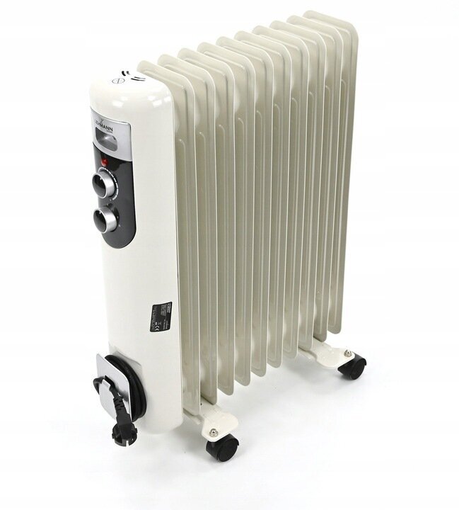 Eļļas radiators Lehmann Kanwod, 2500W, balts cena un informācija | Sildītāji | 220.lv