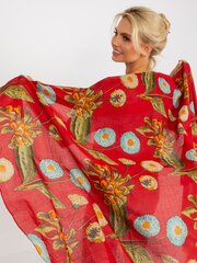 красное парео с яркими цветами цена и информация | Женские шарфы, платки | 220.lv