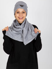серый женский зимний комплект с шарфом цена и информация | Женские шапки | 220.lv