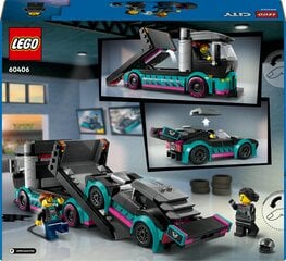 60406 Гоночный автомобиль и грузовик для перевозки автомобилей LEGO® City цена и информация | Конструкторы и кубики | 220.lv