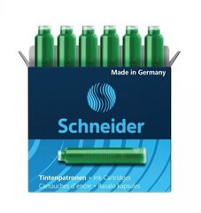 Tintes kapsulas Schneider, 6 gab., īss, zaļš cena un informācija | Rakstāmpiederumi | 220.lv