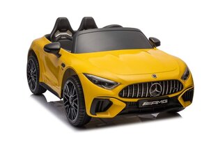 Divvietīgs bērnu elektromobilis Mercedes Amg SL63, dzeltens cena un informācija | Bērnu elektroauto | 220.lv