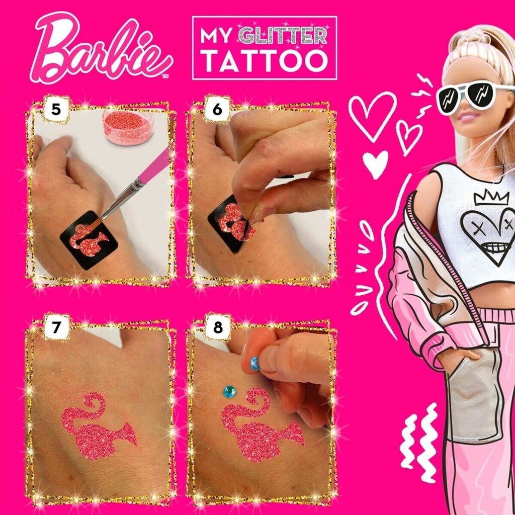 Pagaidu tetovējumi Barbie My Glitter, 20 gab. цена и информация | Kosmētikas otas, sūkļi | 220.lv