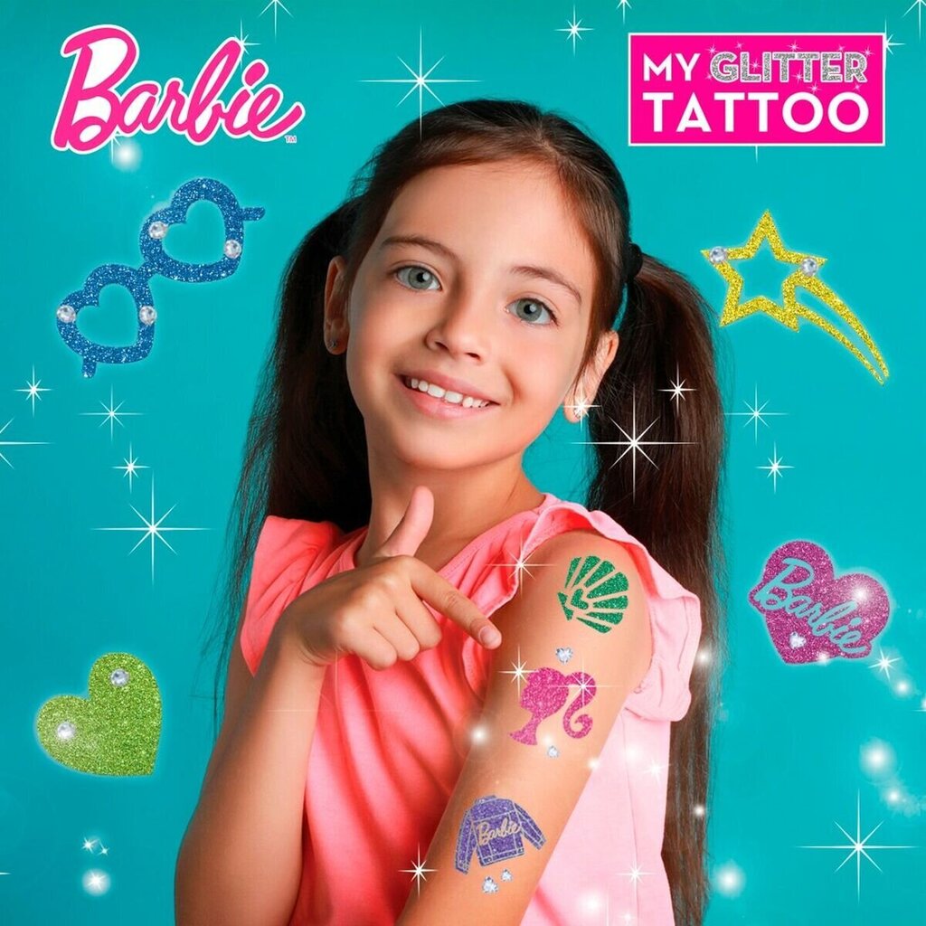 Pagaidu tetovējumi Barbie My Glitter, 20 gab. цена и информация | Kosmētikas otas, sūkļi | 220.lv