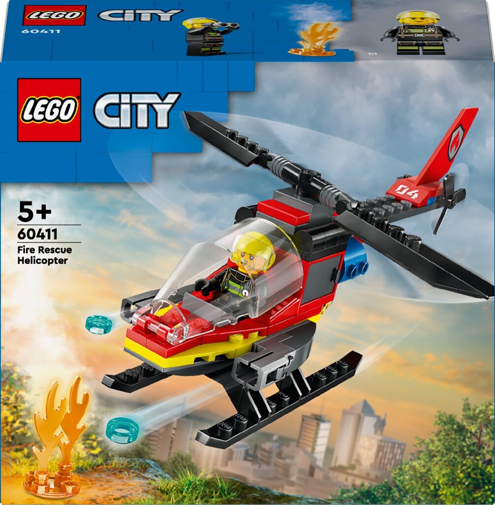 60411 LEGO® City Ugunsdzēsēju helikopters cena un informācija | Konstruktori | 220.lv