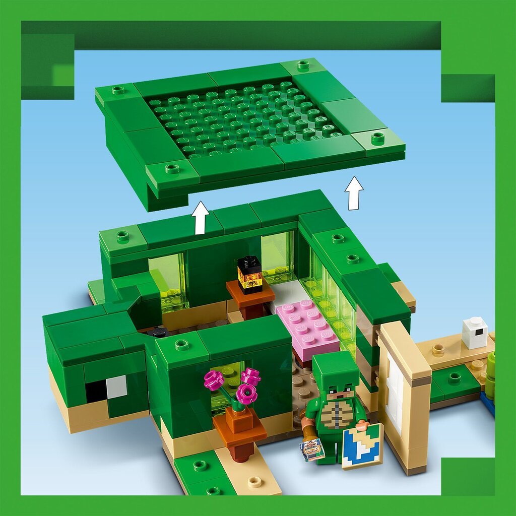 21254 LEGO® Minecraft Пляжный домик черепах цена | 220.lv