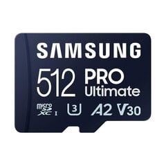 Samsung MicroSD Sdxc 512GB Pro Ultimate 200MB/s / 130MB/s cena un informācija | Atmiņas kartes fotokamerām | 220.lv