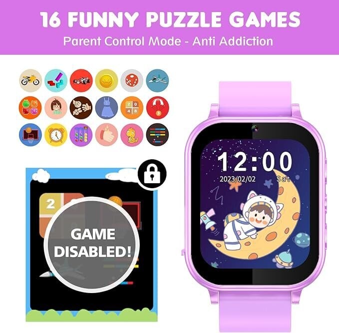 Bērnu pulkstenis Happyjoe Qamano violets cena un informācija | Viedpulksteņi (smartwatch) | 220.lv