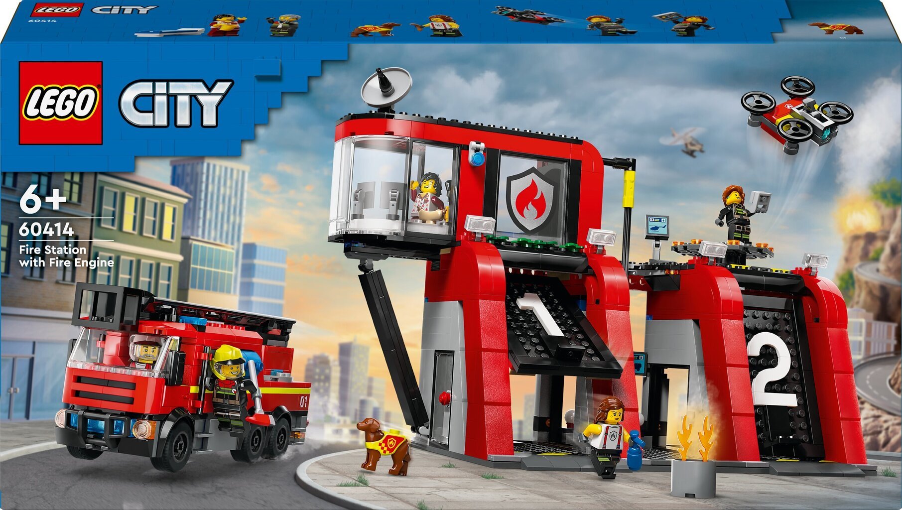 60414 Пожарная часть LEGO® City с пожарной машиной цена | 220.lv