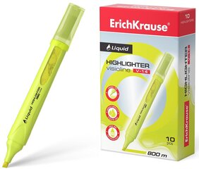 Teksta marķieris Liquid visioline V-14, ErichKrause, 0.6-4.0mm, dzeltens cena un informācija | Rakstāmpiederumi | 220.lv