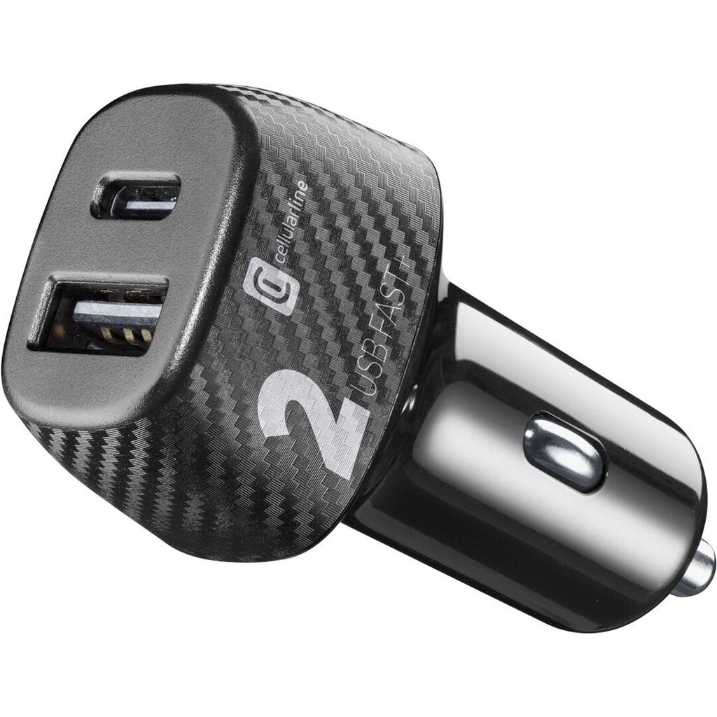 Auto lādētājs 32W, Dual USB, USB-C ports, melns цена и информация | Auto 12V el. piederumi | 220.lv