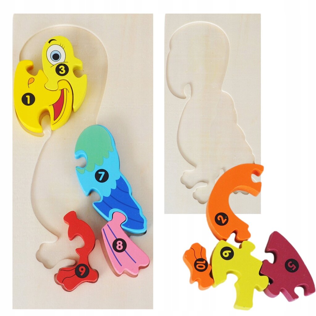 Koka 3D puzle, papagailis 21,5 x 10,5 cm cena un informācija | Puzles, 3D puzles | 220.lv