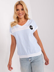 блузка rv-bz-8819.46 белая/l.синяя цена и информация | Женские блузки, рубашки | 220.lv