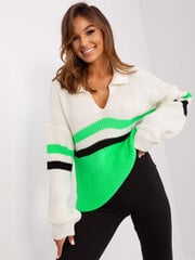 džemperis ba-sw-8054.91p ecru/gaiši zaļs cena un informācija | Sieviešu džemperi | 220.lv