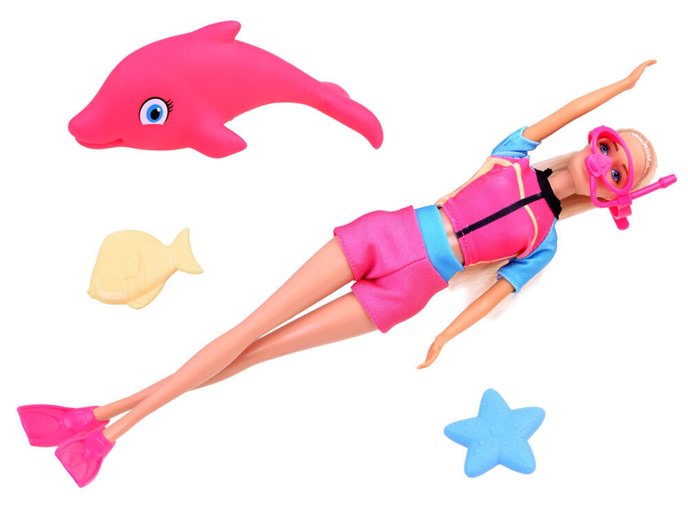 Lelle ar delfīnu un aksesuāriem Anlily, 30 cm цена и информация | Rotaļlietas meitenēm | 220.lv