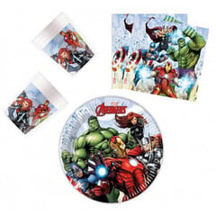 Одноразовая посуда Avengers, 44 шт. цена и информация | Праздничная одноразовая посуда | 220.lv