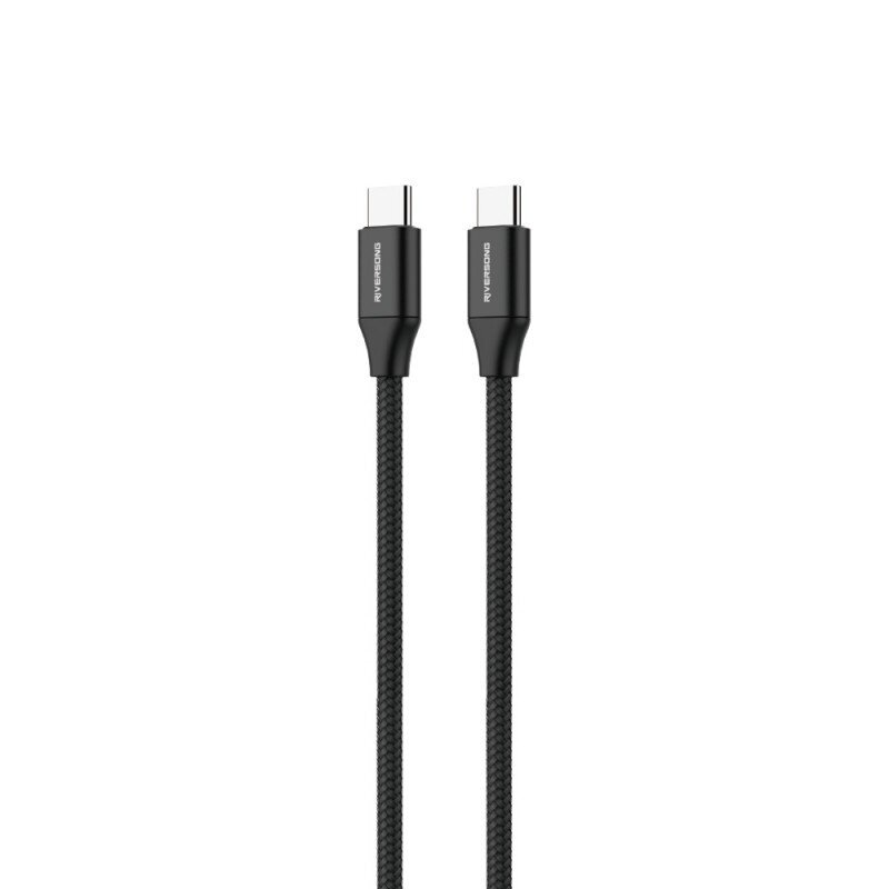 Riversong kabelis Hercules C3 USB-C - USB-C 1,2m 100W melns CT82 cena un informācija | Savienotājkabeļi | 220.lv