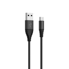 Riversong kabelis Alpha S USB - microUSB 1,0m 2,4A melns CM32 cena un informācija | Savienotājkabeļi | 220.lv