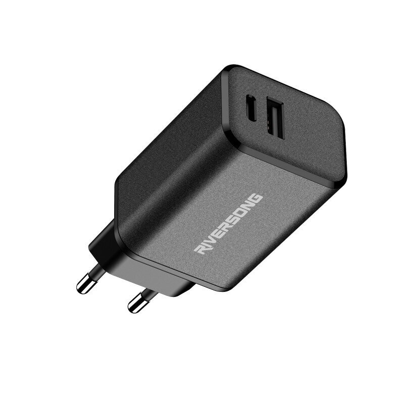 Riversong sienas lādētājs PowerKub G65 65W 1x USB 1x USB-C melns AD96-EU цена и информация | Lādētāji un adapteri | 220.lv