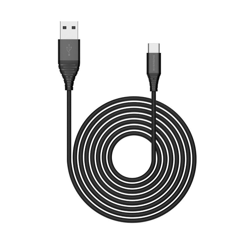 Riversong kabelis Alpha S USB - USB-C 1.0m 2.4A melns CT32 cena un informācija | Savienotājkabeļi | 220.lv