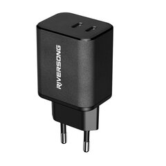Riversong sieninis įkroviklis PowerKub G45 2x USB-C 45W juodas AD95 цена и информация | Зарядные устройства для телефонов | 220.lv