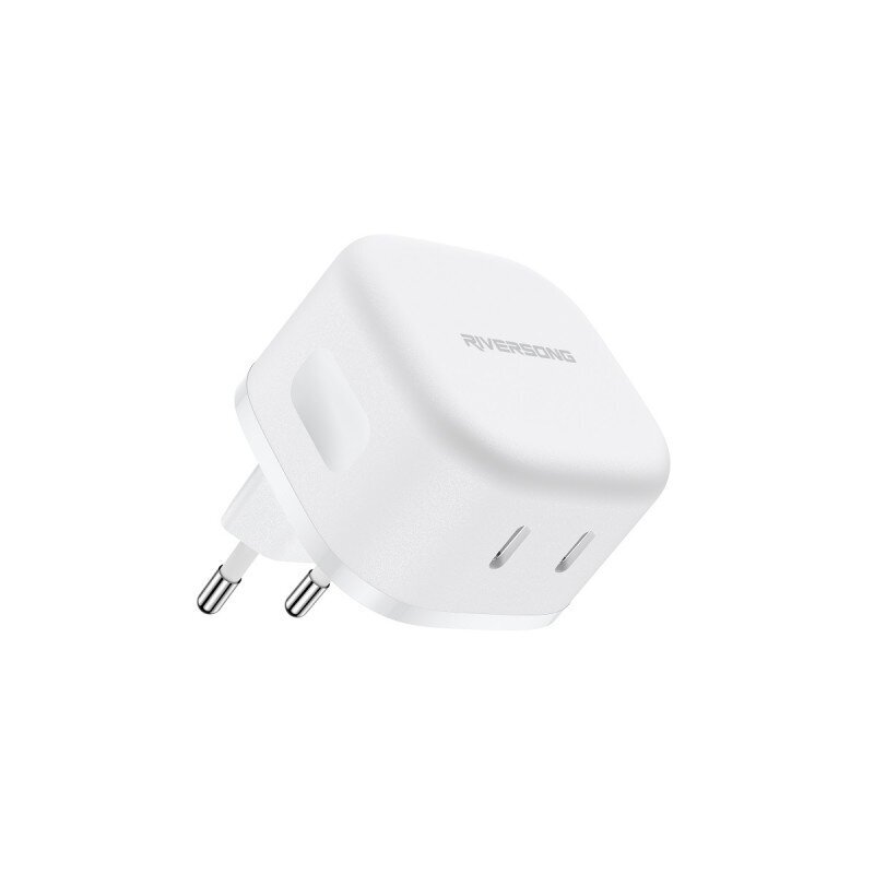 Riversong sienas lādētājs PowerKub G35 2x USB-C 35W balts AD107 cena un informācija | Lādētāji un adapteri | 220.lv