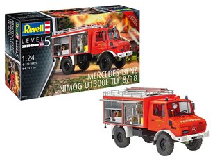 Сборная пластиковая модель. Revell - Mercedes-Benz Unimog U 1300 TLF 8/18, 1/24, 07512 цена и информация | Конструкторы и кубики | 220.lv