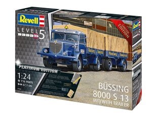 Сборная пластиковая модель. Revell - Büssing 8000 S 13 & Trailer Platinum Edition, 1/24, 07580 цена и информация | Конструкторы и кубики | 220.lv