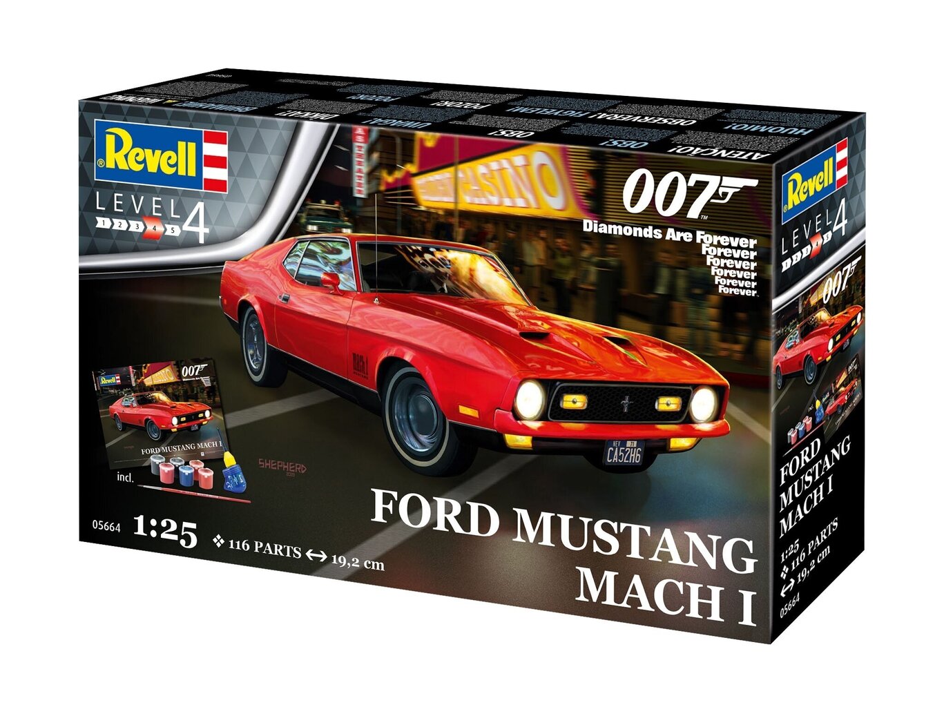 Dāvanu komplekts Revell - James Bond 007 Diamonds Are Forever Ford Mustang Mach 1, 1/25, 05664 цена и информация | Konstruktori | 220.lv