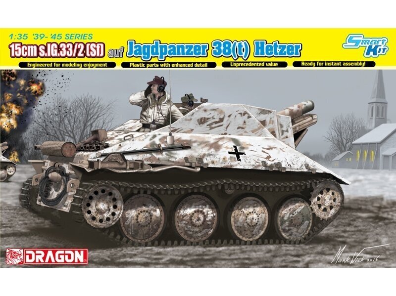 Konstruktors Dragon - 15cm s.IG.33/2 (Sf) auf Jagdpanzer 38t Hetzer, 1/35, 6489 cena un informācija | Konstruktori | 220.lv