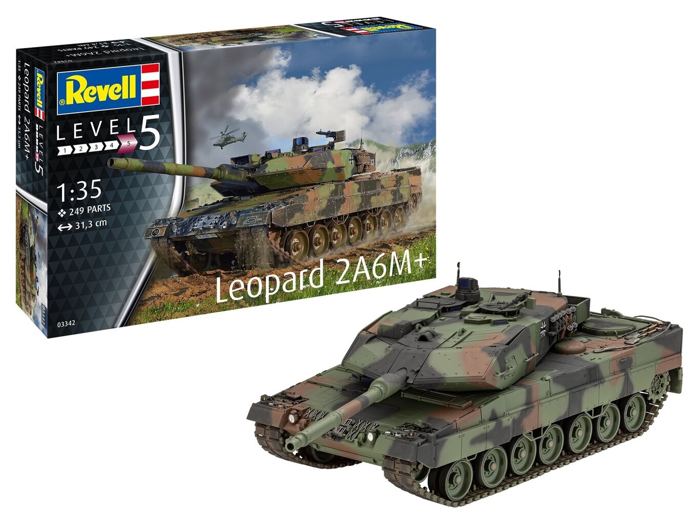 Konstruktors Revell - Leopard 2 A6M+, 1/35, 03342 цена и информация | Konstruktori | 220.lv