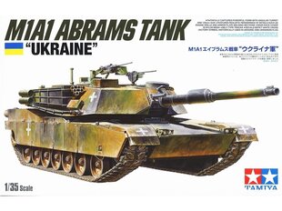 Сборная пластиковая модель. Tamiya - U.S. M1A1 Abrams Tank "Ukraine", 1/35, 25216 цена и информация | Конструкторы и кубики | 220.lv