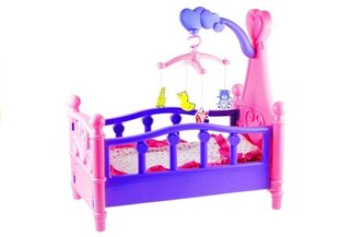 Leļļu gultiņa ar piederumiem Lean Toys cena un informācija | Rotaļlietas meitenēm | 220.lv